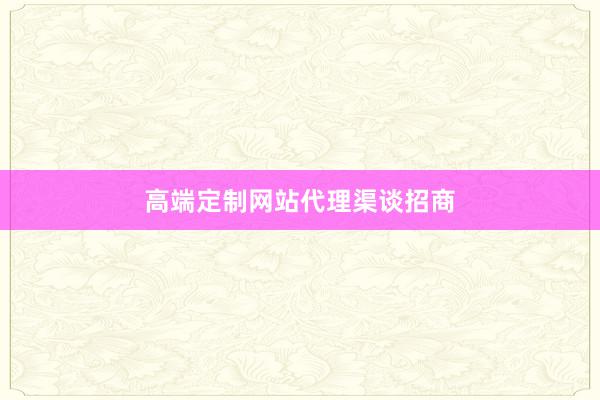 高端定制网站代理渠谈招商